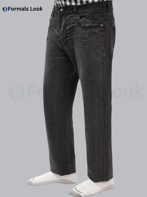 Black Color In Stretch Jeans Pant